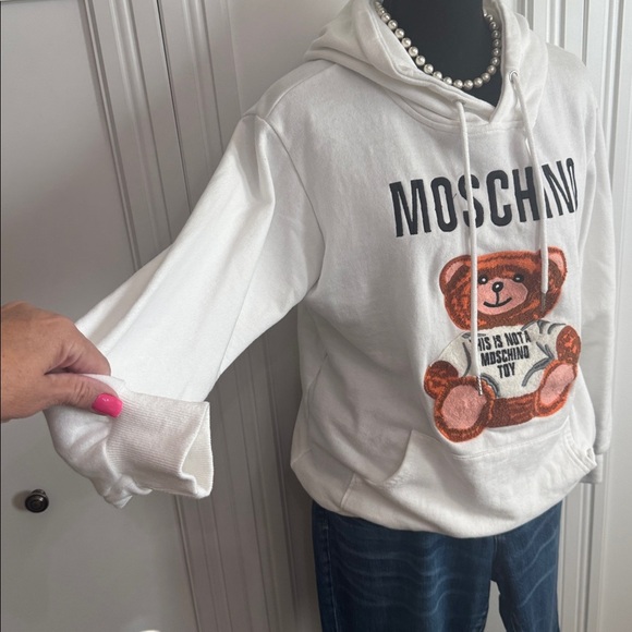 Moschino Couture White Hoodie with Teddy Bear - Picture 3 of 6